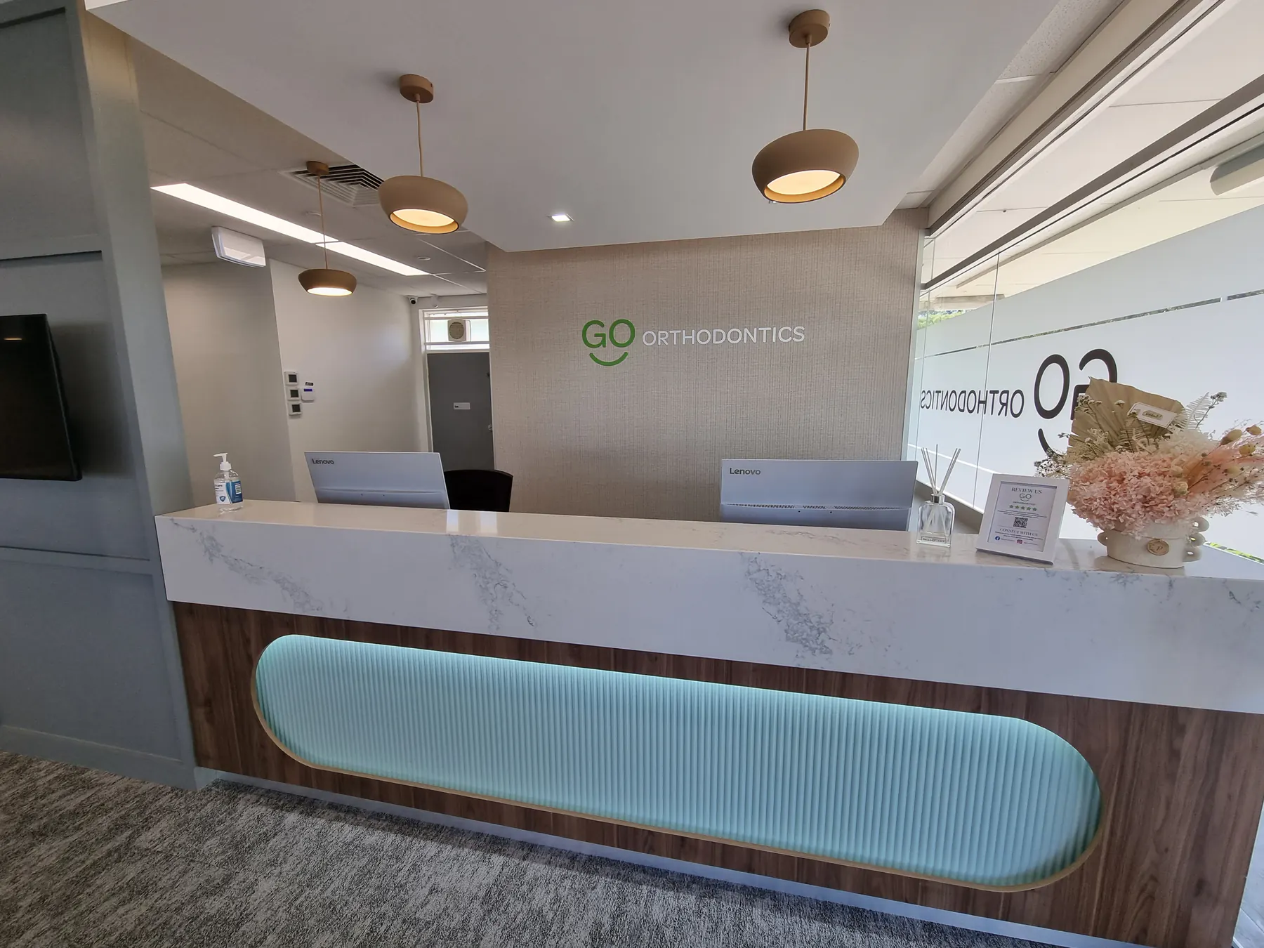 Reception desk at Go Orthodontics Blackwood