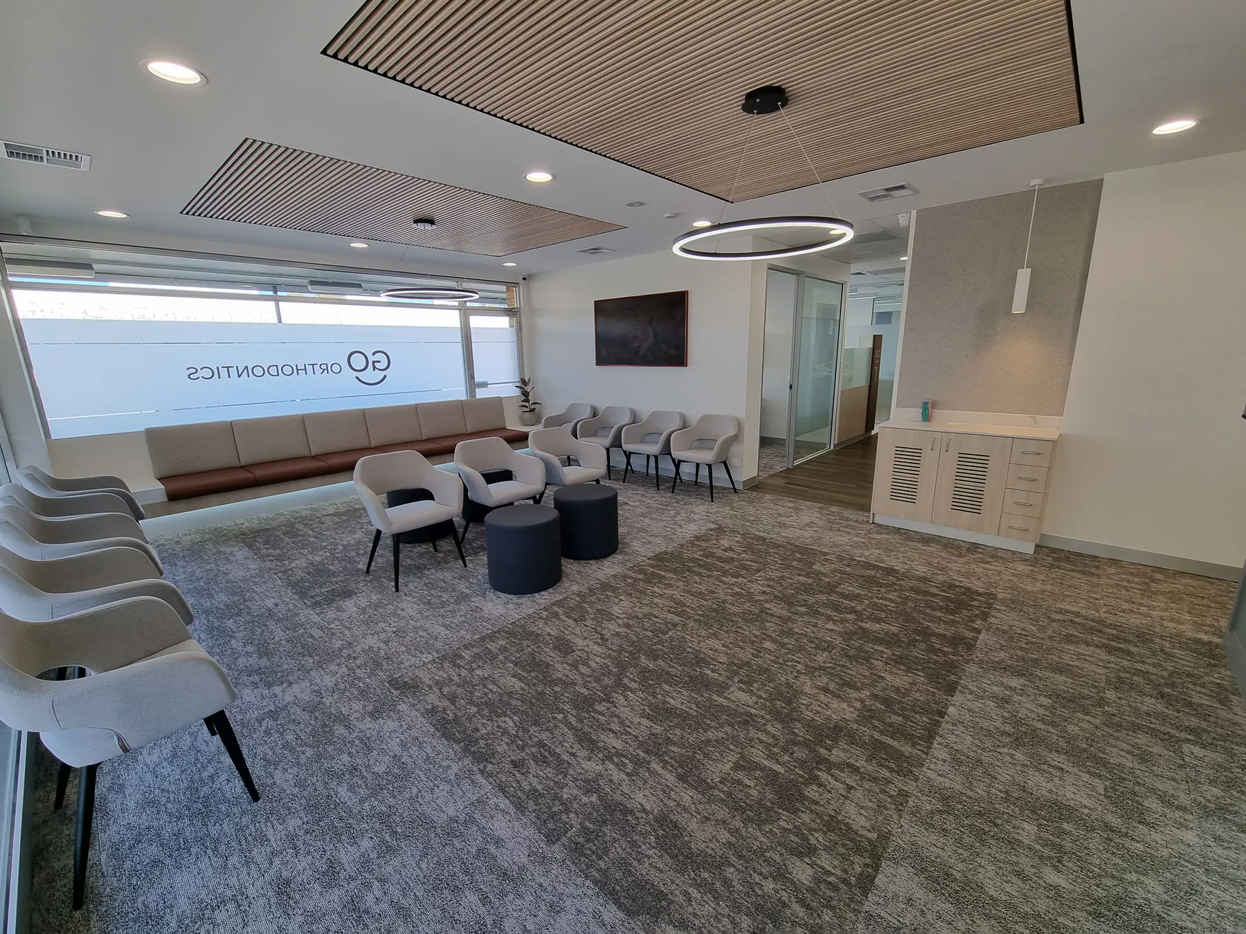 Blackwood clinic waiting room viewed from the reception area